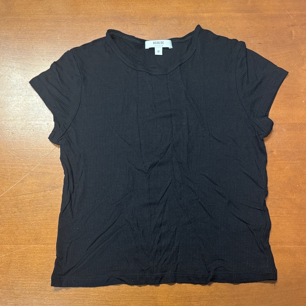 SOLD ALREADY. AGOLDE Classic Black Short Sleeve Top